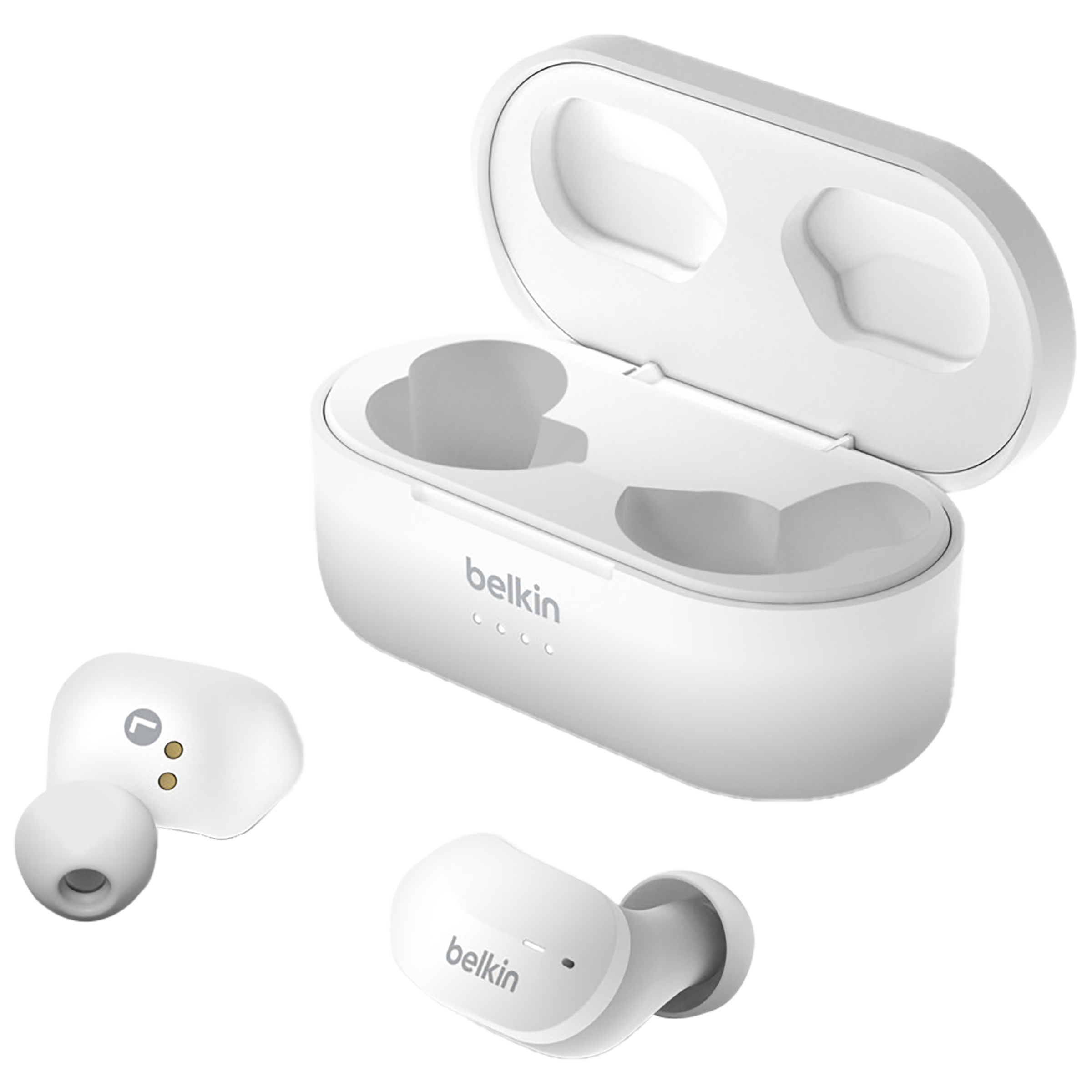 Belkin Soundform AUC001btWH TWS Earbuds with Noise Isolation IPX5 Sweat Water Resistant 24 Hours Playback White